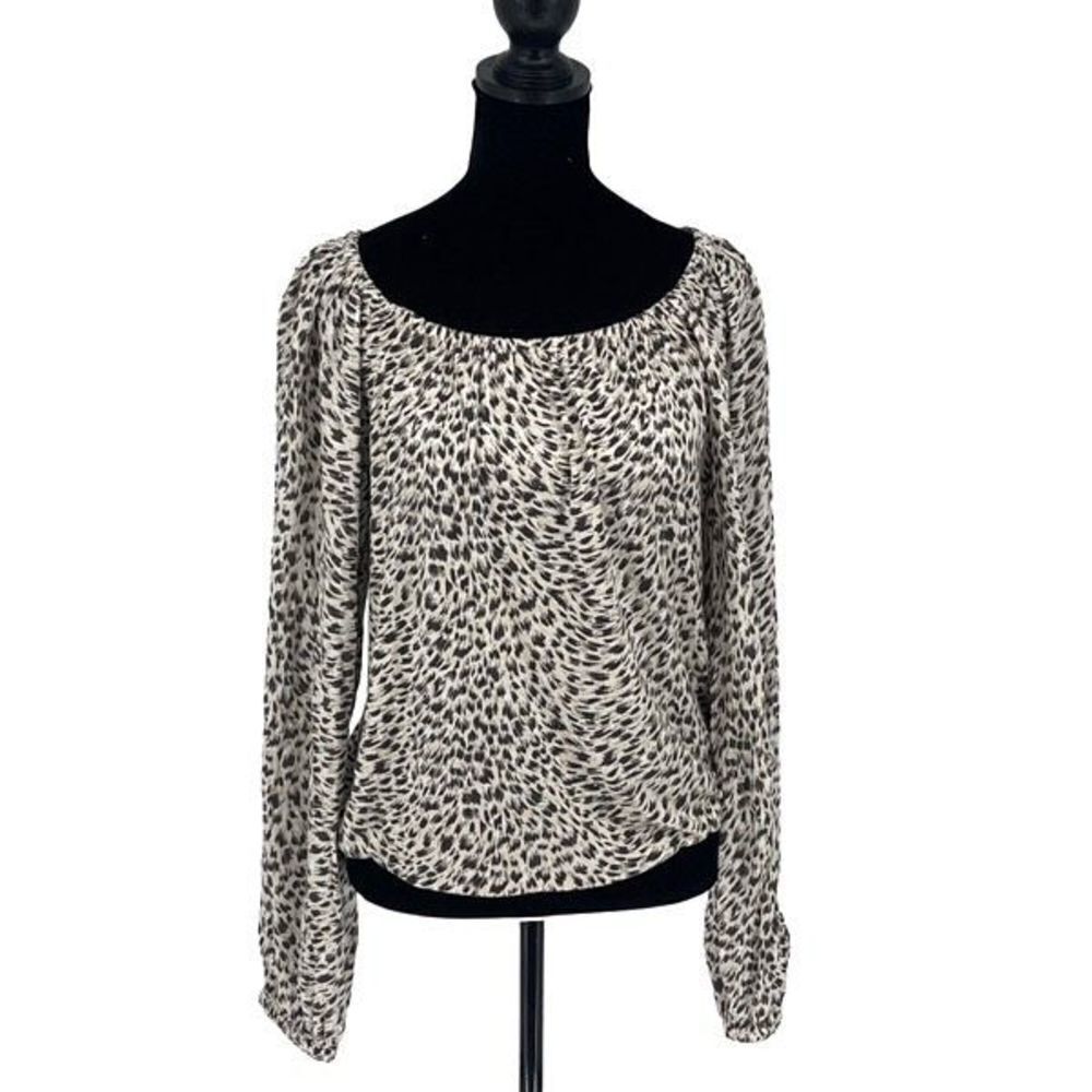 Anthropologie Womens Animal Print Cascais Off The Shoulder Top Small
